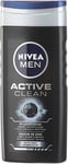 Nivea Men Shower Gel Active Clean Body Face And Hair Cleansing Foam 6 Pack 250ml