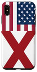 Coque pour iPhone XS Max Alabama and USA Flags: Americans Honor and Pride