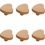 Ccykxa - Boutons d'armoire en Bois en Forme de Coeur Poignées de Porte Enfant Boutons de Tiroir en Bois Massif Boutons de Placard pour Armoire