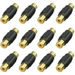 12 pièces Coupleur RCA femelle,connecteur adaptateur RCA femelle vers RCA femelle pour haut-parleur,câble RCA,phono,amplificateur