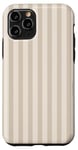 Coque pour iPhone 11 Pro Joli motif rayé neutre beige clair lignes verticales