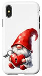 Coque pour iPhone X/XS Love Gnome And Red Heart Lock With Key For Valentines Day