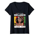 Womens It's The Melanin BHM African American Black History Month V-Neck T-Shirt