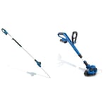 Hyundai 20V Li-Ion Cordless Pole Hedge Trimmer - Long Reach Battery Powered Pole Trimmer & 20v Li-ion Cordless Strimmer, 250mm Trimming Width, 2ah Battery & Charger, Can Extend Up