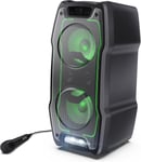 Ps-931 Party Speaker, Microphone, Tws, Bluetooth, 2Xusb, 2 Ports 6,3 Mm Pour Microphone Et Guitare, Lumières Multicolores, 180W P. Ima, Batterie Lithium Intégrée Avec Jusqu'À 13 Heures De Le[X157]