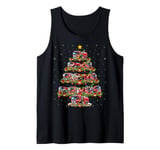 Firefighter Fireman Xmas Lighting Fire Truck Christmas Tree Tank Top