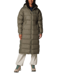 Columbia Pike Lake Hooded Long Puffer Coat, Stone Green