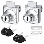 LTHERMELK Serrure de Porte en Verre en Alliage de Zinc 2 pack Serrure Vitrine Verrous de Sécurité pour Porte en Verre de 5-8 mm, Clé Séparée Sans Perçage