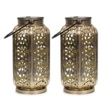 Solar Antique Brass Outdoor Lantern