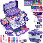 Maquillage Enfant Fille Coffret Malette - Coffret Maquillage Enfant Filles Makeup Set,Lavable Malette Maquillage Jouet pour Enfant,Cadeau De Noël Anniversaire Jouet pour Princesse Fille