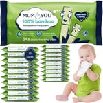 Mum & You Bamboo Baby Wipes Multipack - 100% Biodegradable Wet Bamboo Wipes (20 Packs), 99.4% Water Wipes for Sensitive Newborn Skin, Baby Wipes Bulk, Bum Wipes, Wet Tissue,Eco-Friendly wet wipes baby