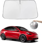 Uusin vuosille 2016-2024 Tesla Model Y Model 3 tuulilasi aurinkosuoja Taitettava etuikkuna aurinkovarjo Täyssuojus, UV-säteilyn lämpösuojan visiirin tarvikkeet (Fit 2024 Model 3 Highland)