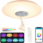 Beijiyi - Plafonnier Led 36W avec Haut-parleur Bluetooth, Luminaire Plafonnier à Changement de Couleur, Télécommande et Application Mobile, 3600LM,