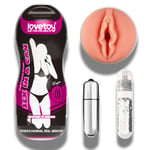 Vibrating Male Pussy Vibrator Masturbator Cup Flesh Sleeve Sex Toys for Men