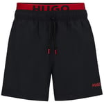 Maillots de bain BOSS  SHORT DE BAIN NOIR  À LOGO IMPRIMÉ ET TAILLE DOUBLE FLEX