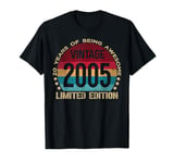 20 Year Old Gifts Vintage 2005 Limited Edition 20th Birthday T-Shirt