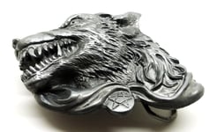 Snarling Wolf Belt Buckle 3D Horror Themed Authentic Great American Products