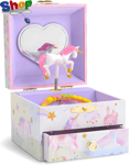 Prestige  Jewellery  Box  for  Girls -  Spinning  Unicorn  in  the  Beautiful  D