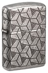 Zippo Briquet : Armor MultiCut géométrique sculpté Profond – Argent Antique 49883