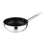 Vogue Non-stick Sauté Frying Pan 20 cm, Stainless Steel, Teflon Platinum Plus Deep Frying Pan, Size: 200(Ø)mm, Induction Compatible, Dishwasher Safe, FC098