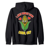 Really Love Corn Funny Corn On The Cob Zip Hoodie