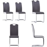 Vidaxl - Chaises à manger cantilever lot de 2 gris similicuir - chaise de salle à manger - chaises de salle à manger - Home & Living - Gris