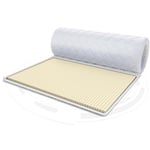 FDM Surmatelas Latex Max Topper 200x200 cm Dureté H3 Épaisseur 2 cm Antiallergique Oeko-Tex Blanc