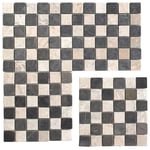 Carrelage de mosaïque (Boite de 1m²) / Plaque mosaïque mur et sol en marbre naturel coloris noir et blanc mat- 30 x 30 cm Pegane