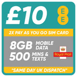 2X EE SIM CARD - £10.00 Data Pack - FITS ALL PHONES - DATA ROLLOVER