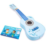 New classic toys Instrument débutants Guitare avec Le Livre Clef de Musique, 349, Bleu avec fleurs