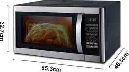 SMAD 1100W 42L Large Capacity Microwave oven with 1200W Grill Black and Silver