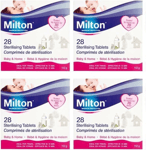 4 x Boxes Of Milton Sterilising Tablets 28's (112 Tablets Total)