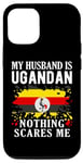 Coque pour iPhone 15 Pro Drapeau de l'Ouganda « My Husband Is Ugandan Nothing Scares Me »