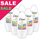 Dove Invisible Dry Colors Roll-On Deodorant 50ml 3, 6 Pack