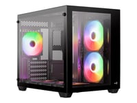 Aerocool Dryft Mini V2 - Mid Tower - Micro Atx - Sidepanel Med Vindu (Herdet Glass) - Ingen Strømforsyning (Atx) - Svart - Usb/Lyd