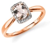 Elements Gold GR517P 54 9k Rose Gold Diamond Pink Morganite Jewellery