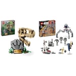 LEGO Jurassic World Dinosaur Fossils: T. rex Skull Toy for 9 Plus Year Old Boys, Girls & Kids & Star Wars Clone Trooper & Battle Droid Battle Pack Building Toys