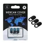 3-Pack Skydd för webbkamera - Webcam cover - Spionskydd Svart one size