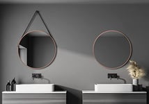 Talos Miroir Mural Rond décoratif en cuivre Mat Ø 80 cm