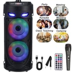 RGB Party Bluetooth Speaker Sub woofer Heavy Bass Sound Speakers System & Mic