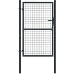 Maison Chic - Portail en maille de jardin - Portillon de Clôture Acier galvanisé 100 x 125 cm Gris