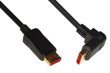 Câble de connexion de liaison Connecteur Displayport 1.4 8K 18mt incliné à 90 d