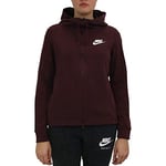 Nike Women Optic Full Zip Hooded Jacket - Burgundy Crush/Sail, X-Small