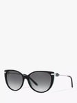 Tiffany & Co TF4178 Women's Polarised Cat's Eye Sunglasses, Black/Tiffany Blue