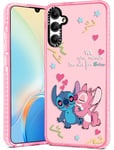 Qerrassa for Samsung Galaxy A34 5G Case Cute Cartoon A34 Case for Girly Teens Girls Women Phone Cover Fun Unique Kawaii Soft TPU Bumper Protective Case for Samsung A34 5G, Stit Couple