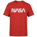 NASA Worm White Logotype T-Shirt - Red - S