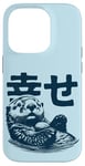 Coque pour iPhone 14 Pro Kanji 'Bonheur' Loutre de Mer avec son Caillou préféré