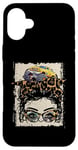 iPhone 16 Plus Monster Trucks Smashers Jam Hot Messy Bun Hair Leopard Case