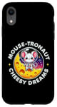 Coque pour iPhone XR Souris Astronaute Cheesy Dreams Cute Kawaii Moon Space Graphic