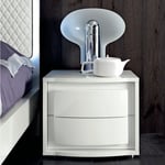 Camel Dama Bianca Night White Italian Bedside Cabinet